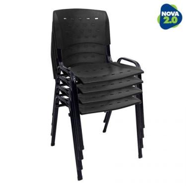 Imagem de Kit 4 Cadeiras de Plástico Polipropileno LG flex Reforçada Empilhável 