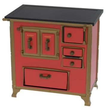 Imagem de Fogao a Lenha Venax GII n 1 Renaissance Premium Vermelho, SAIDA ESQUER