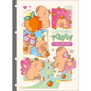 Imagem de Refil Caderno Argolado Fichário Universitário Capivara 80 folhas 200x2