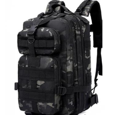 Imagem de Mochila Militar Assalt Tática Masculina Feminina Impermeável (preto camuflado 40 litros)