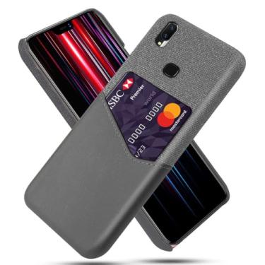 Imagem de Capa para Vivo z1 Lite,Anti-deslizamento,Proteção contra quedas de 360°,Resistência à impressão digital,Tela e caso de couro PU com 1 slot de cartão atrás-Gray