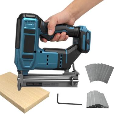 Imagem de Pregador sem fio para bateria Makita de 18 V (apenas ferramenta), prego elétrico 2 em 1/pistola de grampear, calibre 18 sem escova com 2000 pregos para carpintaria de madeira, 2 modos (para Makita)