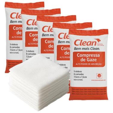 Imagem de Kit 5 Pacotes Gaze Não Estéril 13 Fios 240g para Curativo  1500 Unid -