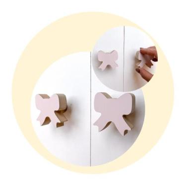 Imagem de 12 Puxadores Laço Infantil Boho Gaveta Móveis Cômoda Armário - Souveni