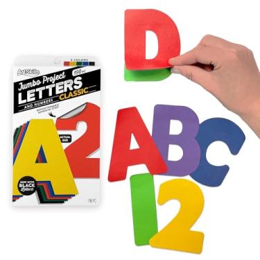Imagem de ArtSkills Letras de pôster, letras de papel de 10 cm para projetos de quadro de pôster, quadros de avisos de sala de aula, suprimentos para fazer sinais, primário clássico, 190 peças