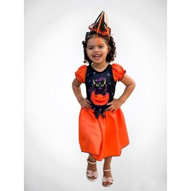 Imagem de Vestido Abóbora Infantil Halloween Fantasia Menina Festa - Ana Fantasi