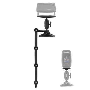Imagem de HITORHIKE Suporte universal para localizador de peixes para caiaque - com opções de braço transdutor, base esférica, placas duplas, serve para eletrônicos de 23 cm, compatível com Garmin/Lowrance
