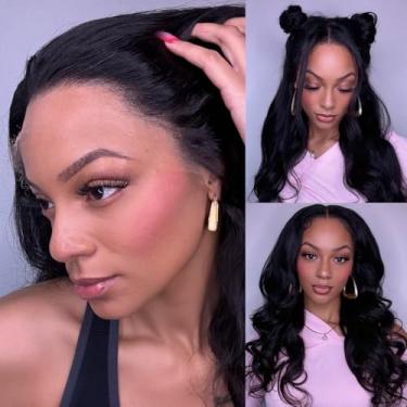 Imagem de BEEOS Peruca HD Lace 250% Densidade 33 x 10 Perucas de Cabelo Humano Frontal Pré-Arrancado Nós Branqueados Onda Corporal Invisível SKINLIKE Real HD Peruca de Renda 45 cm