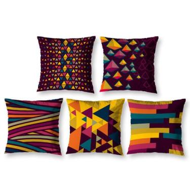Imagem de Kit 5 Capa de Almofada 40cm x 40cm Decorativas Estampadas Digital Colo