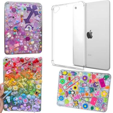 Imagem de stino Pacote com 5 capas para iPad 7ª 8ª 9ª 10ª geração Pro Air 4 5 6 7, capas decorativas transparentes de cristal transparente para design personalizado (Ipad 7ª 8ª geração e Air3 e Pro 2017 (10,2 e