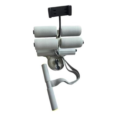 Imagem de IEUDNS Barra de abdominais, barra de abdominais de chão, dispositivo auxiliar, suporte ajustável para os pés, treino abdominal multifuncional, treino, Cinza