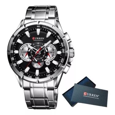 Imagem de Relógio Masculino Curren 8363 Analógico Funcional Casual, Prata/Preto