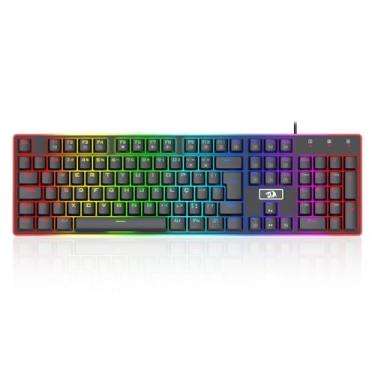 Imagem de Teclado Gamer Redragon Ratri RGB Preto com Borda Iluminada Switch Marrom K595RGB PT-BROWN