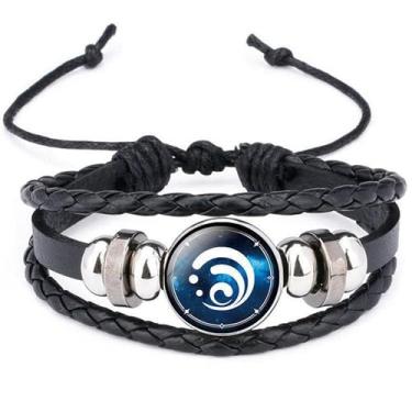 Imagem de CACALOSS Pulseira Time Gem Feng Shui Thunder Fire Pulseira masculina e feminina, joia azul escuro, One Size, Liga de aço, Sem Pedra Preciosa