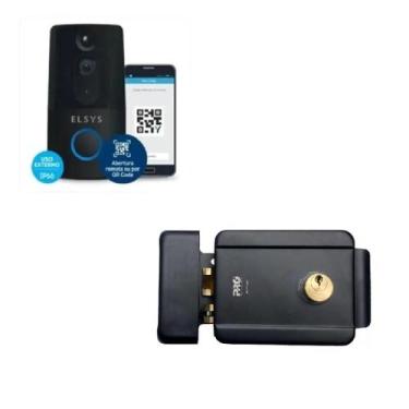 Imagem de Kit Video Porteiro Wi-fi Elsys + Fechadura Elétrica