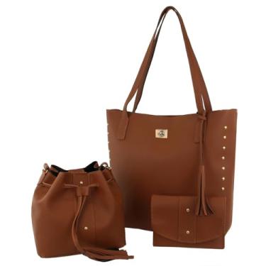 Imagem de Kit 3 Bolsas Feminina Sacola Saco Necessaire Espaçosa Casual