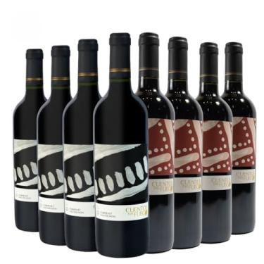 Imagem de Kit com 8 Vinhos Chilenos Tinto Seco Cabernet Sauvignon e Carmenere Cuentos del Fuego