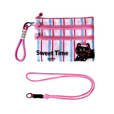 Imagem de Carteira de passaporte de viagem – Carteira de mão e pescoço com desenho animado para mulheres e família com cordão removível (transversal, ombro, pescoço), bolsa organizadora de documentos de viagem