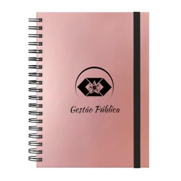 Imagem de Caderno Colegial Plus 12 Matérias Profissões Gestão Pública (Rosê Gold)