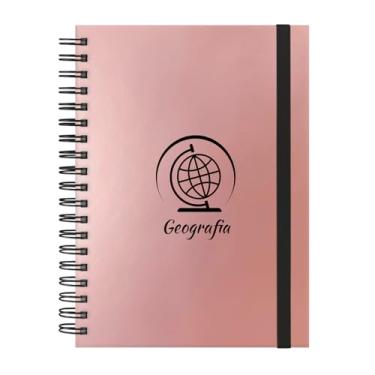 Imagem de Caderno Colegial Plus 12 Matérias Profissões Geografia (Rosê Gold)