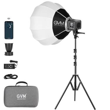 Imagem de Luz de vídeo LED GVM 80W SD80S com Softbox de lanterna e kit de suporte de tripé, 5600K Daylight Bowens Mount Studio Light, iluminação de saída contínua COB para gravação de vídeo, controle de