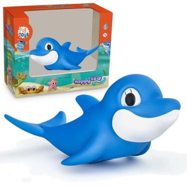 Imagem de Golfinho de Brinquedo Em Vinil Macio Animal Soft Para Banho - Puff Toy