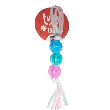 Imagem de Brinquedo Mordedor Pet Puxador Tecido 3 Bolinhas Para Cães Baby - MAYL