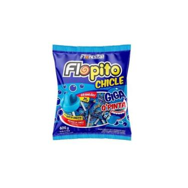 Imagem de Pirulito flopito chicle giga q pinta sabor tutti-frutti 600g Florestal