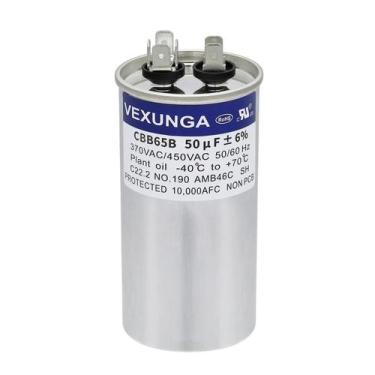 Imagem de Capacitor VEXUNGA CBB65 50uF 370-450VAC para motor de ventilador de un