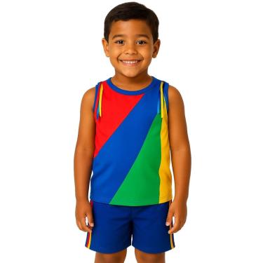 Imagem de Conjunto Infantil Temático Fantasia Frevo Com Regata e Short