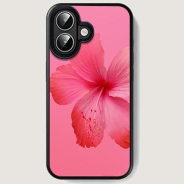 Imagem de Capa de telefone para iPhone 16 - bonita, moderna, estética, padrão de designer, proteção rígida - serve para Apple iPhone 16 capa para mulheres e homens (Hibisco, iPhone 16)