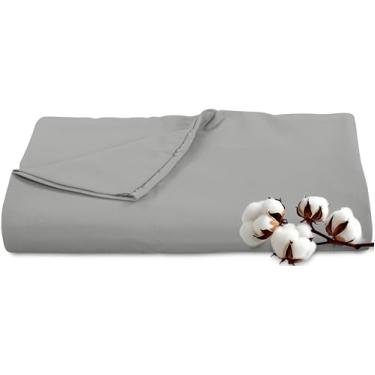 Imagem de Royale Linens Lençol plano de 300 fios 100% algodão penteado longo - super macio - Lençóis de cima - Lençol de cima - Lençol plano California King vendido separadamente - Apenas lençóis respiráveis