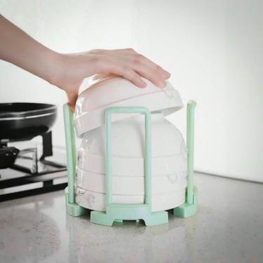 Imagem de Escorredor de Louça para Pratos Tigelas Copos Organizador Pia Cozinha Retrátil Plástico Giratório