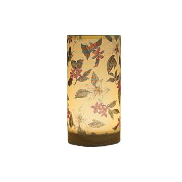 Imagem de Abajur de cabeceira Abajur de mesa com flores tecido, ambiente cabeceira, três cores mudança luz