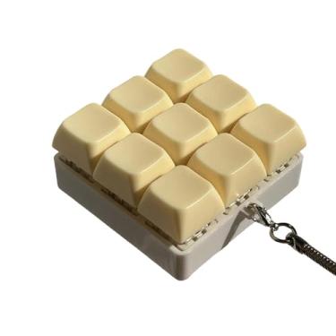 Imagem de Esquirla Mini chaveiro de brinquedo Fidget com teclado de 9 teclas, teclado mecânico para bolsas, decoração de bolsas, 8x6x3cm, acessórios portáteis multiuso