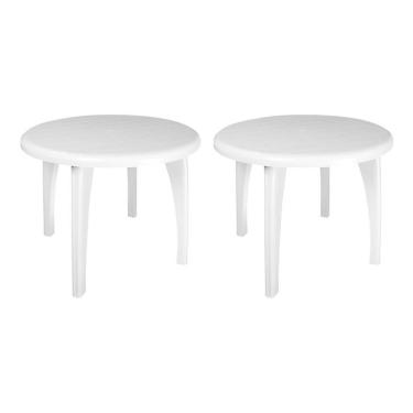 Imagem de Conjunto com 2 Mesas Plásticas Redondas Penélope Branco