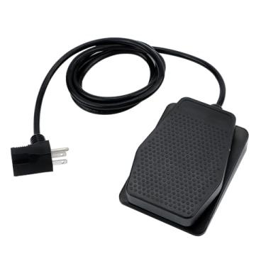 Imagem de XURUI Interruptor de pedal certificado UL XF-701, pedal elétrico momentâneo com cabo de 2 m 18 AWG, 10 A 250 VCA, conector à prova d'água, base antiderrapante, para madeira, torno, gerador, roteador