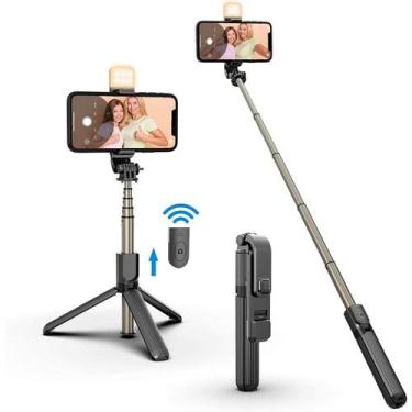 Imagem de Tripé Selfie Stick com estabilizador Bluetooth e luz LED - Lightbek Of