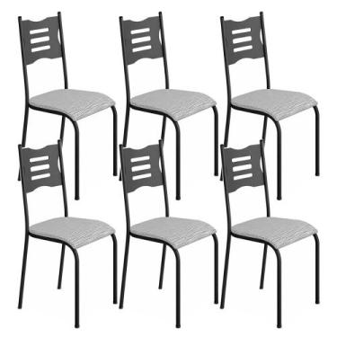 Imagem de Kit 6 Cadeiras 542 Sala Jantar Cozinha Pés Aço Tubular - Loja DoceLar,