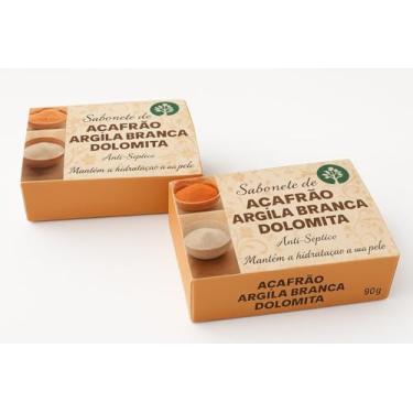 Imagem de Kit 02 Sabonetes Para Foliculite e Clareamento de Dolomita, Açafrão e Argila Branca 90g