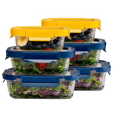 Imagem de Conjunto 6 Potes de Vidro Life – Recipientes Herméticos para Preparo e Armazenamento de Refeições, Marmitas, Compatível com Micro-ondas e Forno