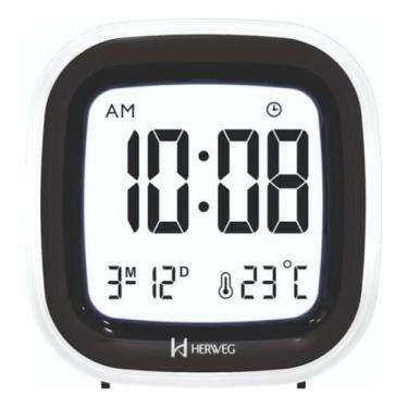 Imagem de Despertador Digital Herweg Termômetro Cabo Usb Led Soneca 2995 034 Preto