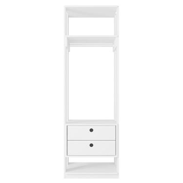 Imagem de Módulo Guarda Roupa Closet 58cm Com 2 Gavetas Titan Branco Velluto - Móveis Leão