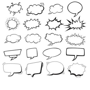 Imagem de Etiquetas adesivas em branco com bolhas de pensamento e fala, autoadesivas, preto e branco, bolhas de fala/pensamento para agendas de álbuns, agendas, estudantes, artesanato de arte DIY, 200 peças