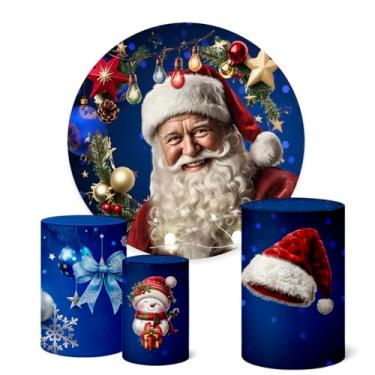Imagem de Trio Capas Cilindro + Painel Festa Redondo 1,50m Natal (K1NAT104)