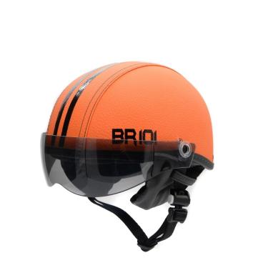 Imagem de Capacete coquinho scooter elétrica bike laranja viseira