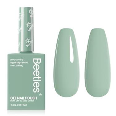 Imagem de Beetles Esmalte de gel verde sálvia, 15 ml, esmalte de unhas verde-menta claro, arte de unhas, manicure, design pastel, decoração para casa, lâmpada UV faça você mesmo, gel colorido para garrafa