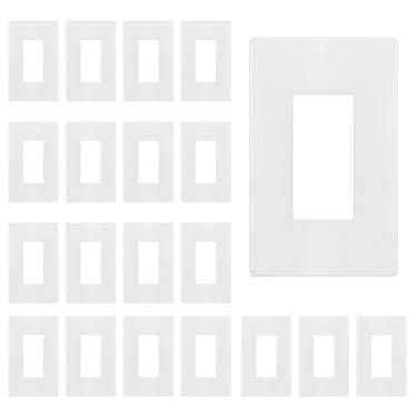 Imagem de TG Placa de parede decorativa sem parafusos, capa de tomada segura para crianças, tamanho médio 1 gangue 12,4 cm A x 7,9 cm C, termoplástico de policarbonato inquebrável, listado na UL, brilhante