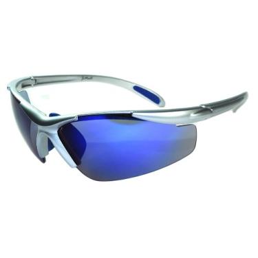 Imagem de JiMarti Óculos de sol polarizados JMP01 para golfe, pesca, ciclismo - inquebrável - armação TR90, Prata e azul gelo, Unisex