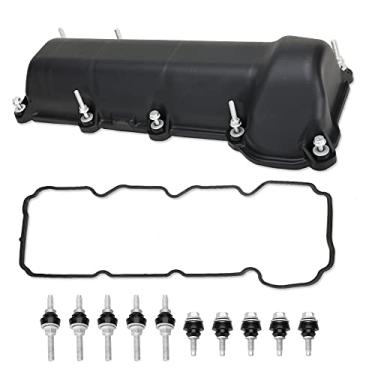 Imagem de MITZONE Kit de tampa da válvula do lado esquerdo do motor com vedação e parafusos compatível com Dodge Dakota Durango Nitro RAM 1500 Jeep Commander Liberty 3.7L reposição # 53020995 53021937AB 53021937AC